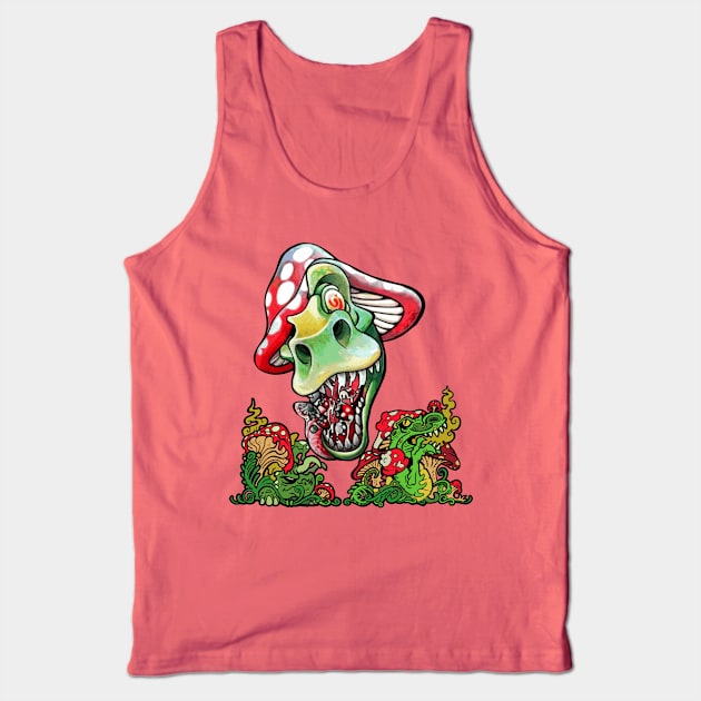 Mushroom Dinosaur Tank Top by SimonFagio